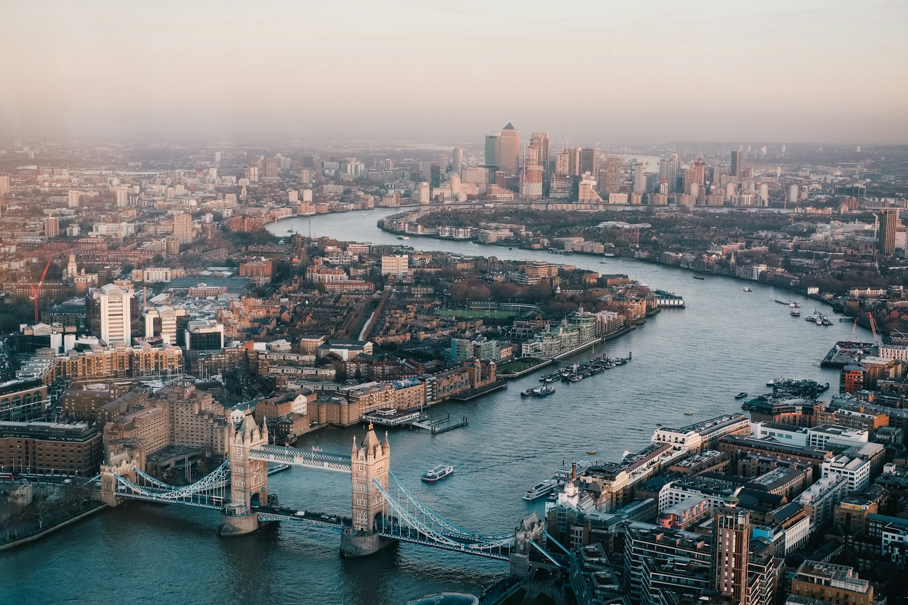 London skyline at golden hour